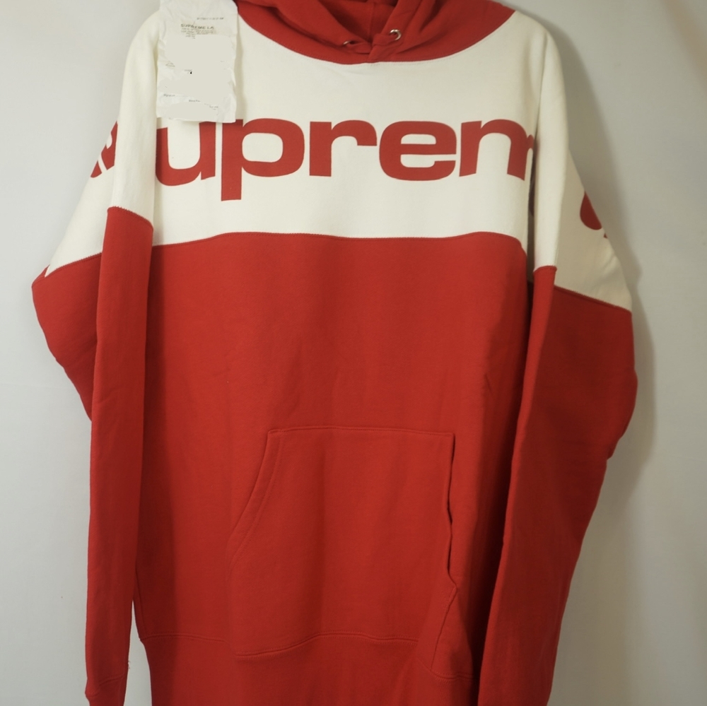 Supreme Red Box Logo Blocked Hoodie NEW w/ TAGS